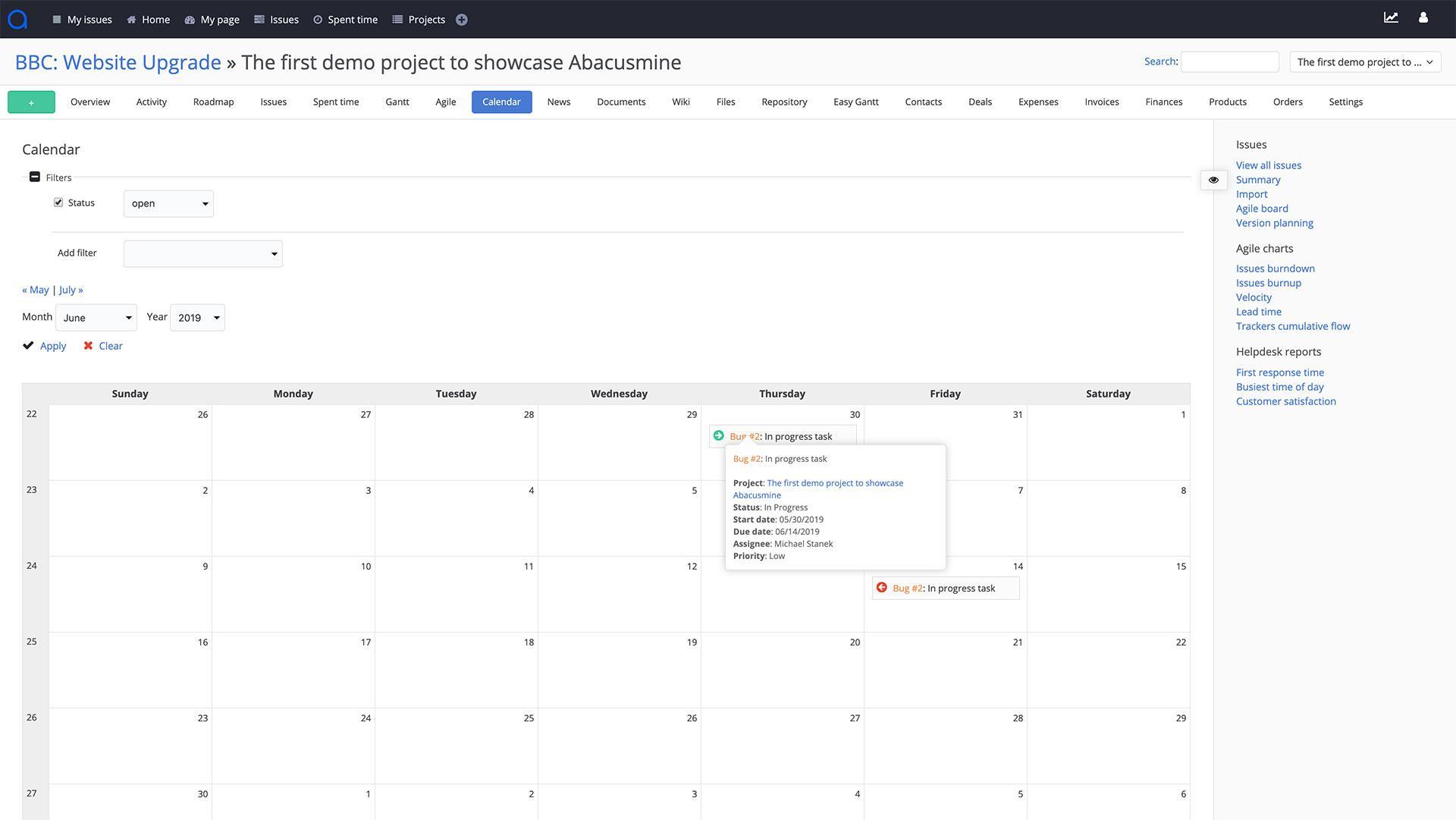 Redmine Calendar